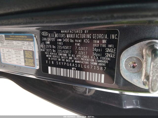 2020 KIA SORENTO 3.3L LX 9