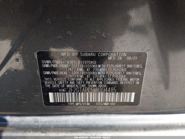 2021 SUBARU CROSSTREK PREMIUM 9