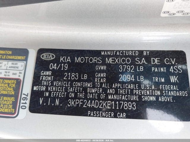 2019 KIA FORTE LXS 9