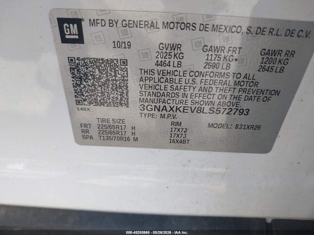 2020 CHEVROLET EQUINOX FWD LT 1.5L TURBO 9