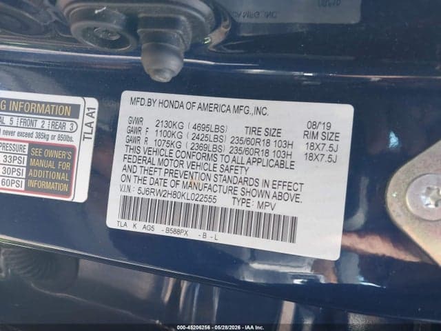 2019 HONDA CR-V EX-L 9