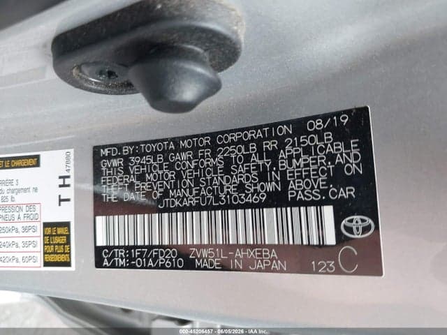 2020 TOYOTA PRIUS LE 9