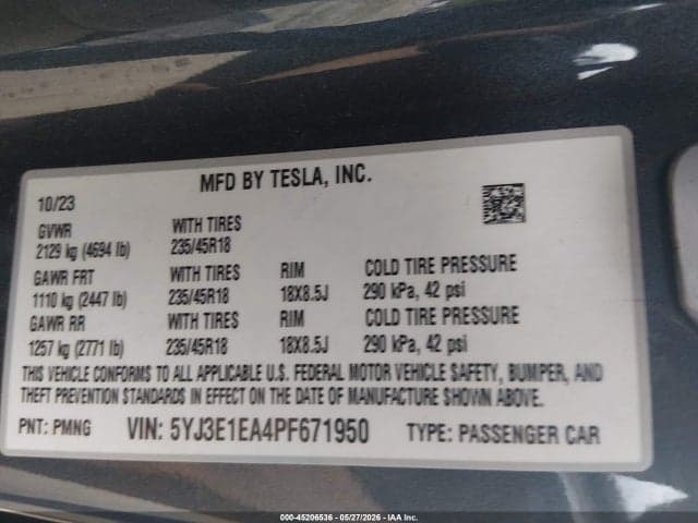2023 TESLA MODEL 3 REAR-WHEEL DRIVE 9
