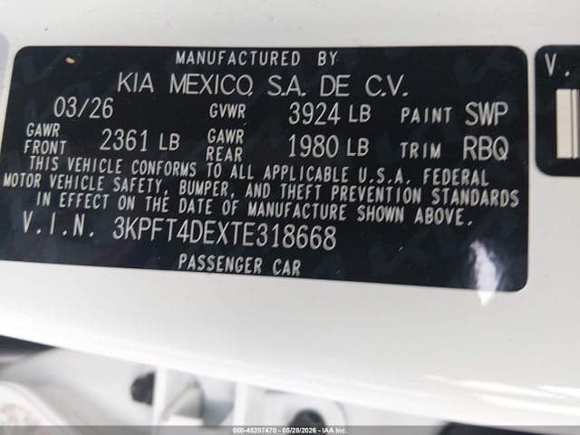 2026 KIA K4 LXS 9