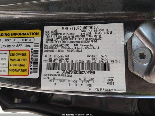 2017 FORD FUSION SE 10