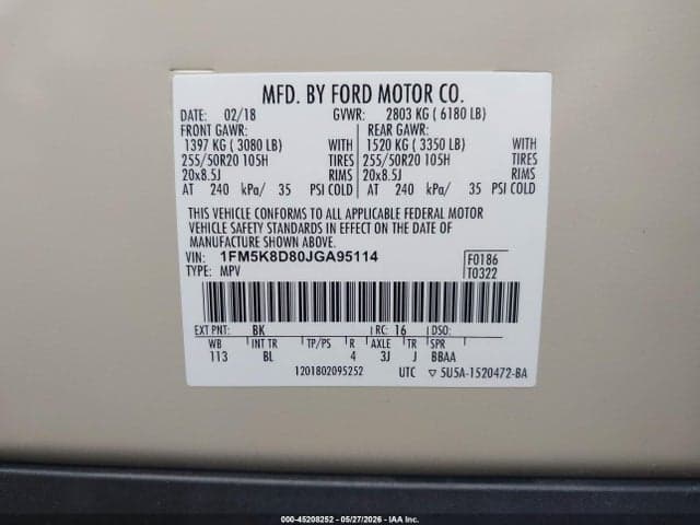 2018 FORD EXPLORER XLT 9