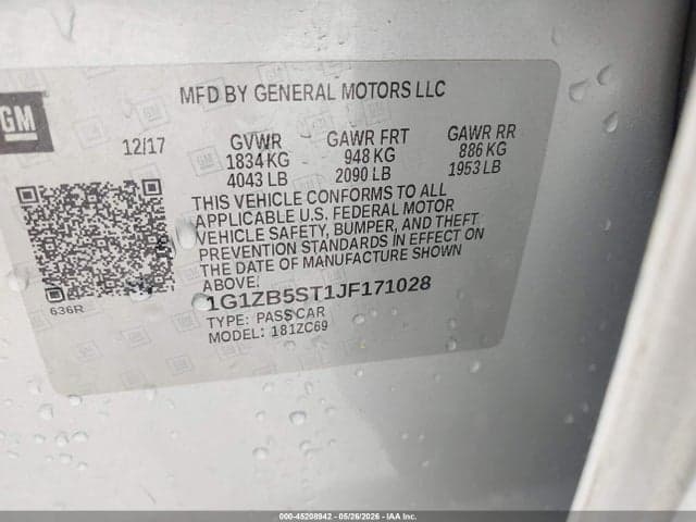 2018 CHEVROLET MALIBU 1LS 10