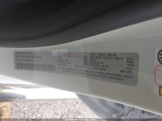 2021 RAM 1500 BIG HORN 4X4 6'4 BOX 9
