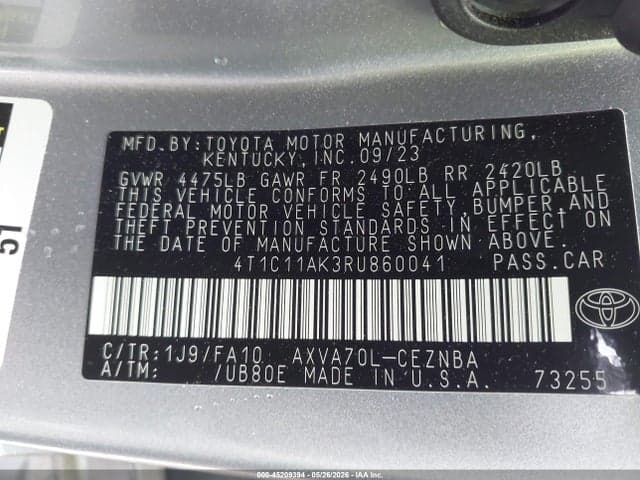 2024 TOYOTA CAMRY LE 9
