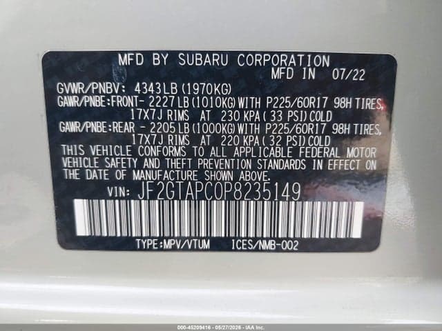 2023 SUBARU CROSSTREK PREMIUM 9