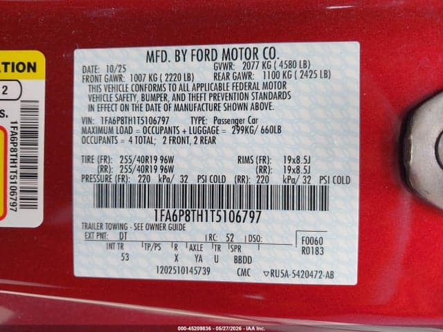 2026 FORD MUSTANG ECOBOOST PREMIUM FASTBACK 9