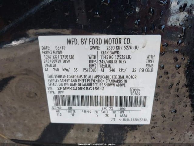 2019 FORD EDGE SEL 9