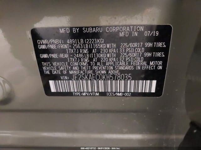2019 SUBARU FORESTER PREMIUM 9