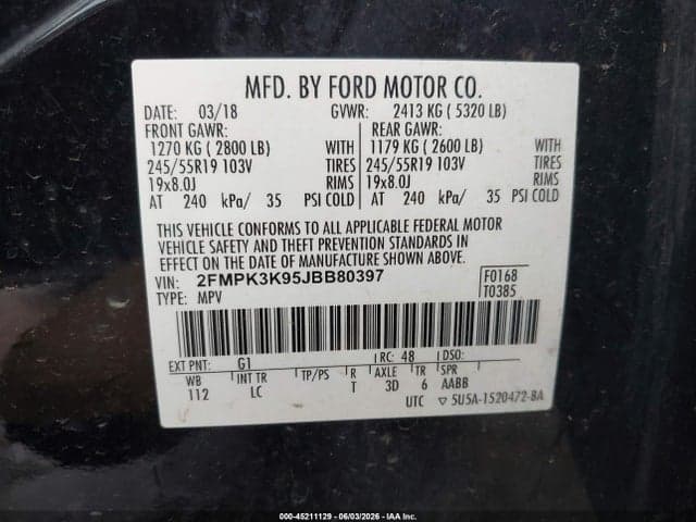 2018 FORD EDGE TITANIUM 9