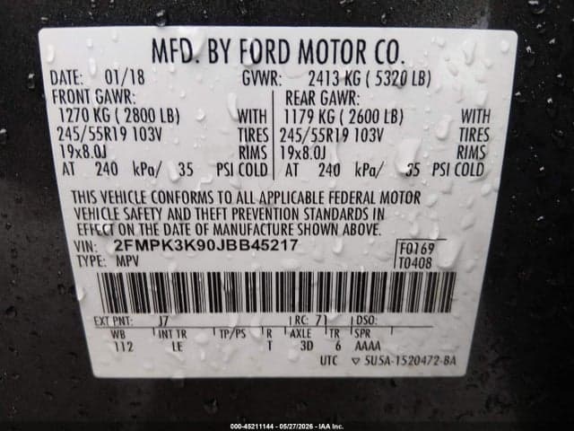 2018 FORD EDGE TITANIUM 9
