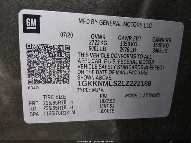 2020 GMC ACADIA FWD SLT 9