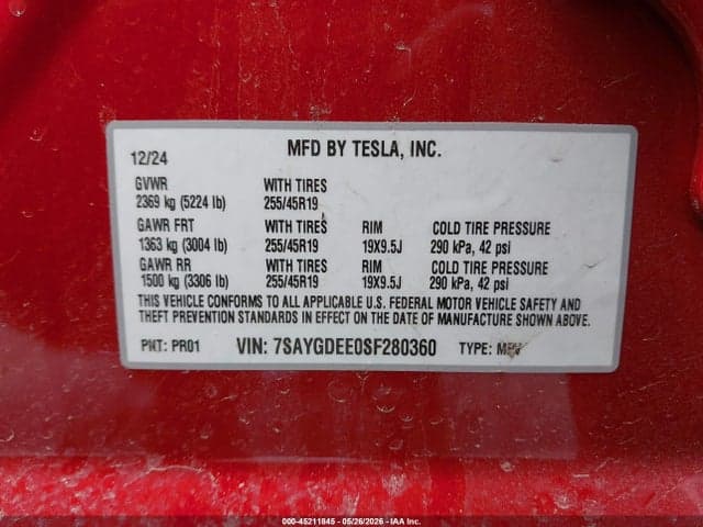 2025 TESLA MODEL Y LONG RANGE DUAL MOTOR ALL-WHEEL DRIVE 9