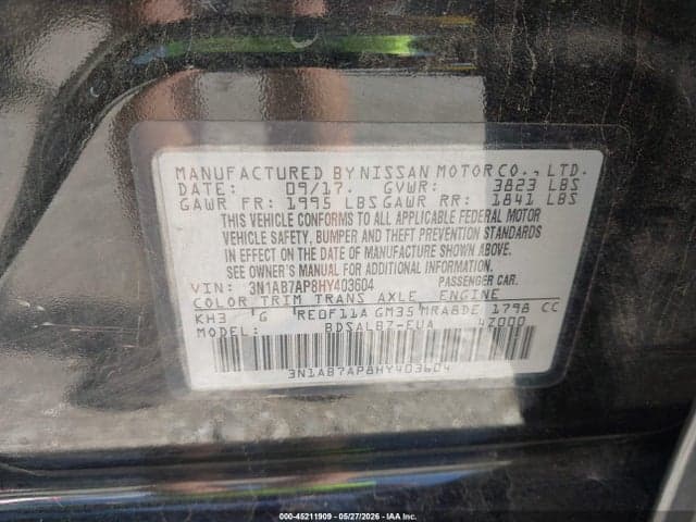 2017 NISSAN SENTRA S 9