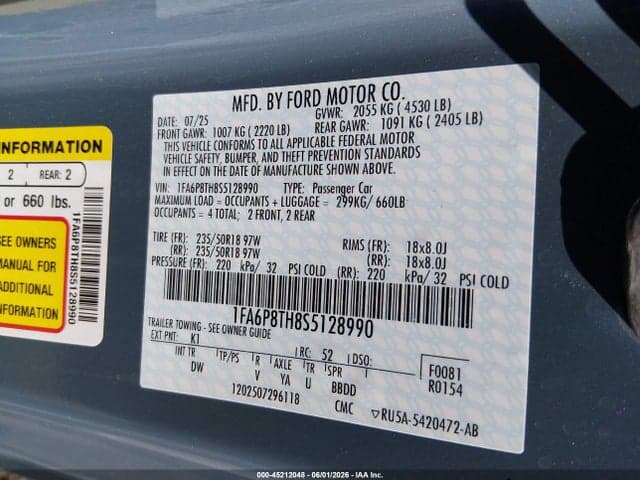 2025 FORD MUSTANG ECOBOOST FASTBACK 9