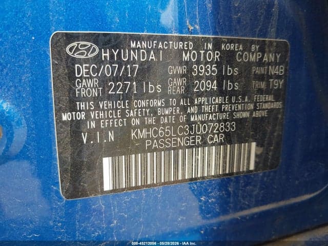 2018 HYUNDAI IONIQ HYBRID BLUE 10