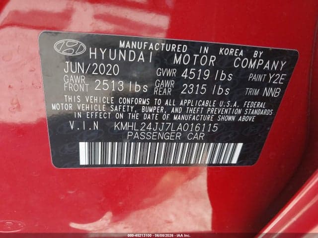 2020 HYUNDAI SONATA HYBRID BLUE 9