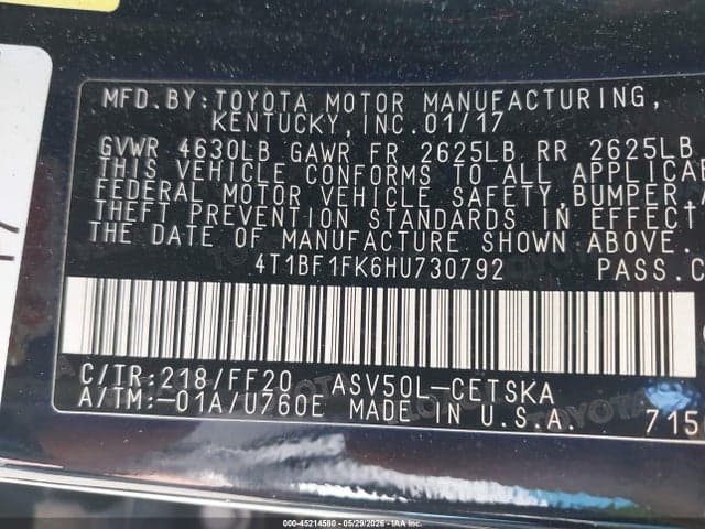 2017 TOYOTA CAMRY SE 9