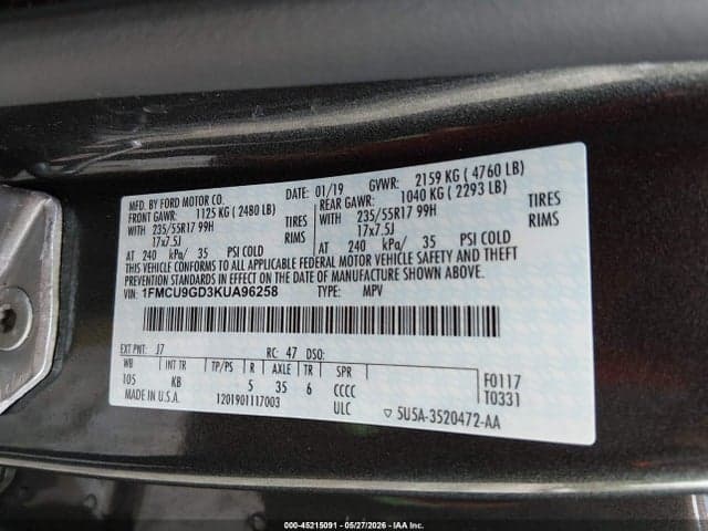 2019 FORD ESCAPE SE 9