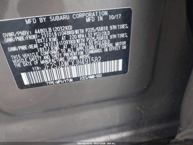 2018 SUBARU FORESTER 2.5I TOURING 9