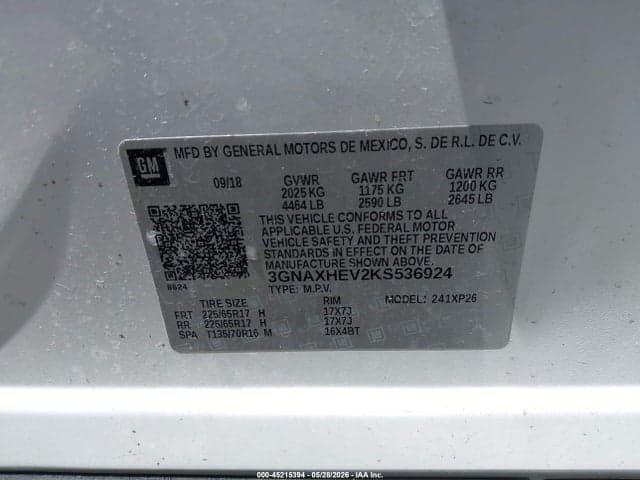 2019 CHEVROLET EQUINOX LS 9