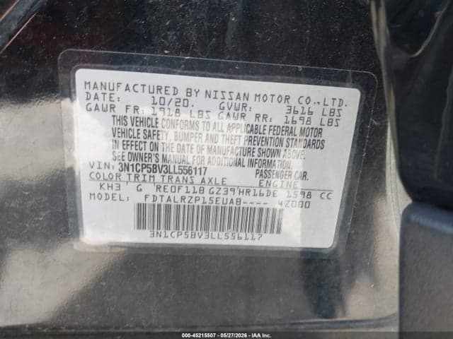 2020 NISSAN KICKS S XTRONIC CVT 9
