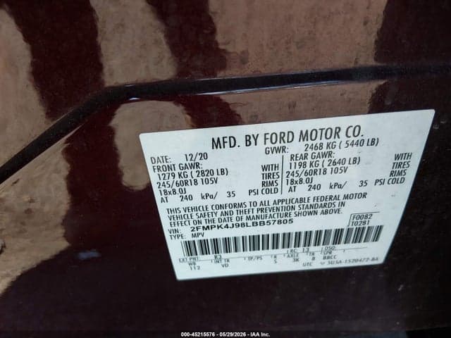 2020 FORD EDGE SEL 9
