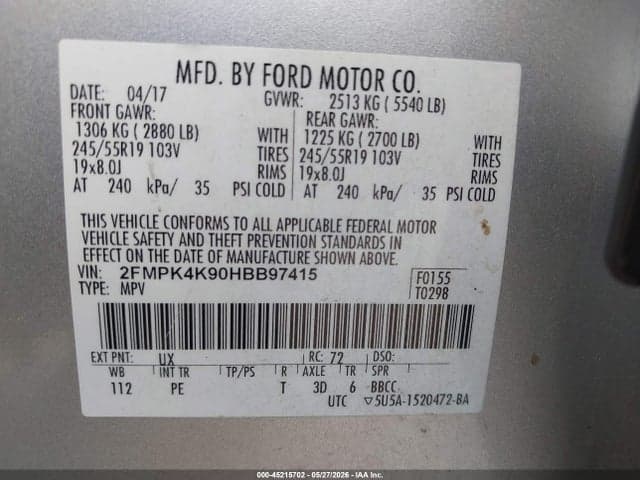 2017 FORD EDGE TITANIUM 9