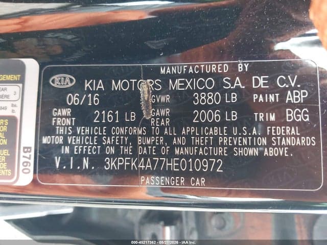 2017 KIA FORTE LX 9