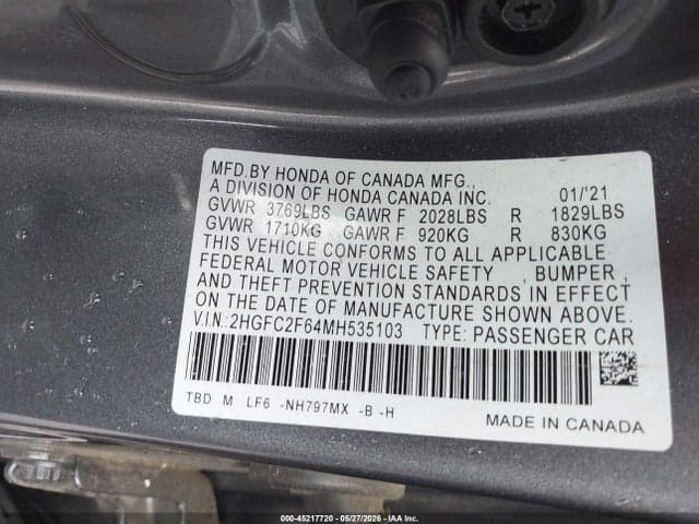 2021 HONDA CIVIC LX 9