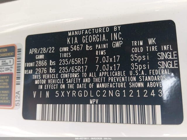 2022 KIA SORENTO LX 9