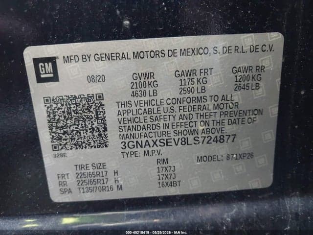 2020 CHEVROLET EQUINOX AWD LS 9