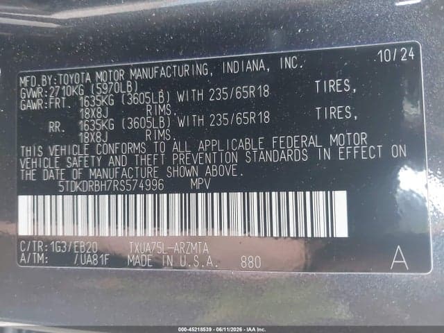 2024 TOYOTA HIGHLANDER XLE 9