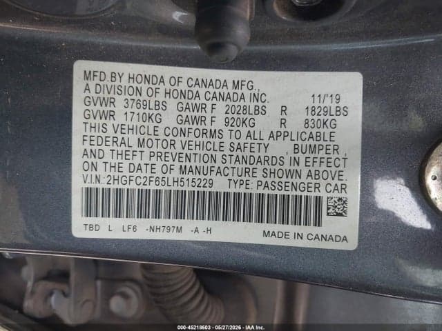 2020 HONDA CIVIC LX 9