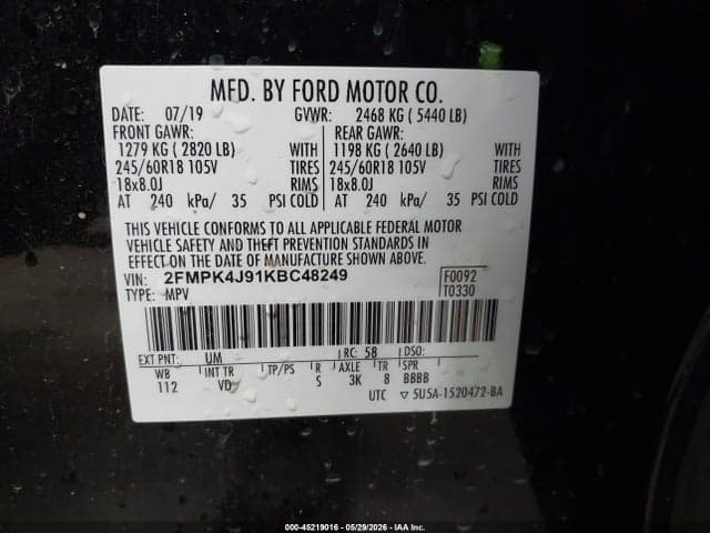 2019 FORD EDGE SEL 9