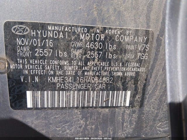 2017 HYUNDAI SONATA HYBRID LIMITED 9