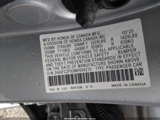 2021 HONDA CIVIC SPORT 9