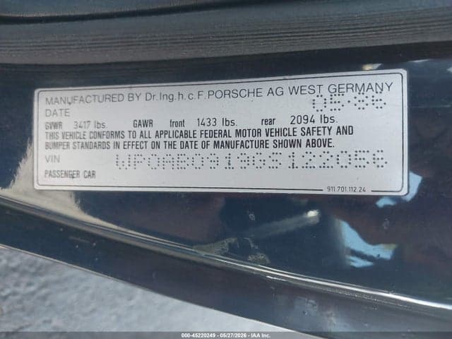 1986 PORSCHE 911 CARRERA 9