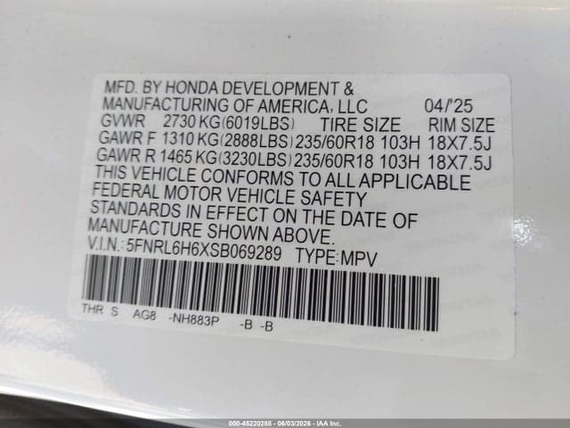 2025 HONDA ODYSSEY EX-L 9