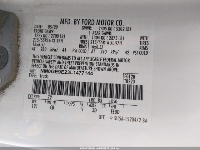 2020 FORD TRANSIT CONNECT 9