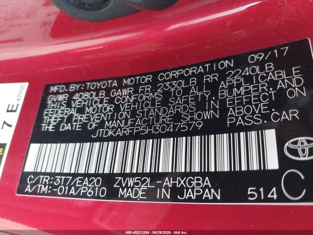 2017 TOYOTA PRIUS PRIME ADVANCED 9