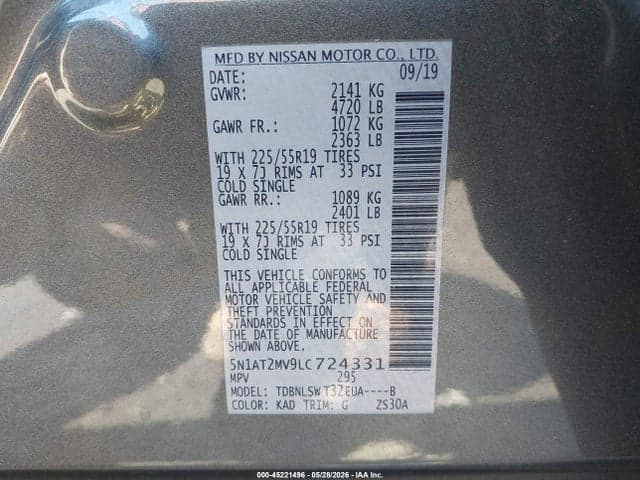 2020 NISSAN ROGUE SL INTELLIGENT AWD 9