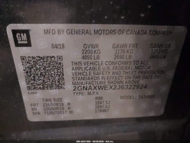 2018 CHEVROLET EQUINOX PREMIER 9