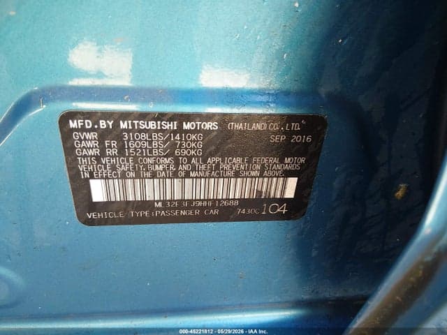 2017 MITSUBISHI MIRAGE G4 ES 9