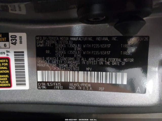 2026 TOYOTA SIENNA LE 9