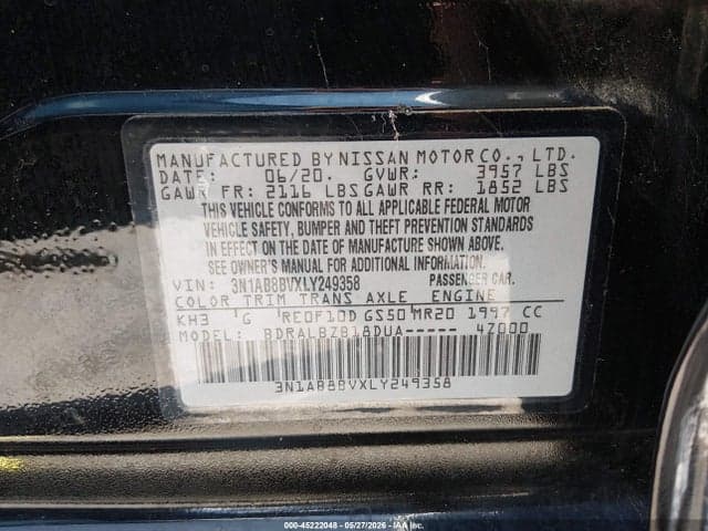 2020 NISSAN SENTRA S XTRONIC CVT 9